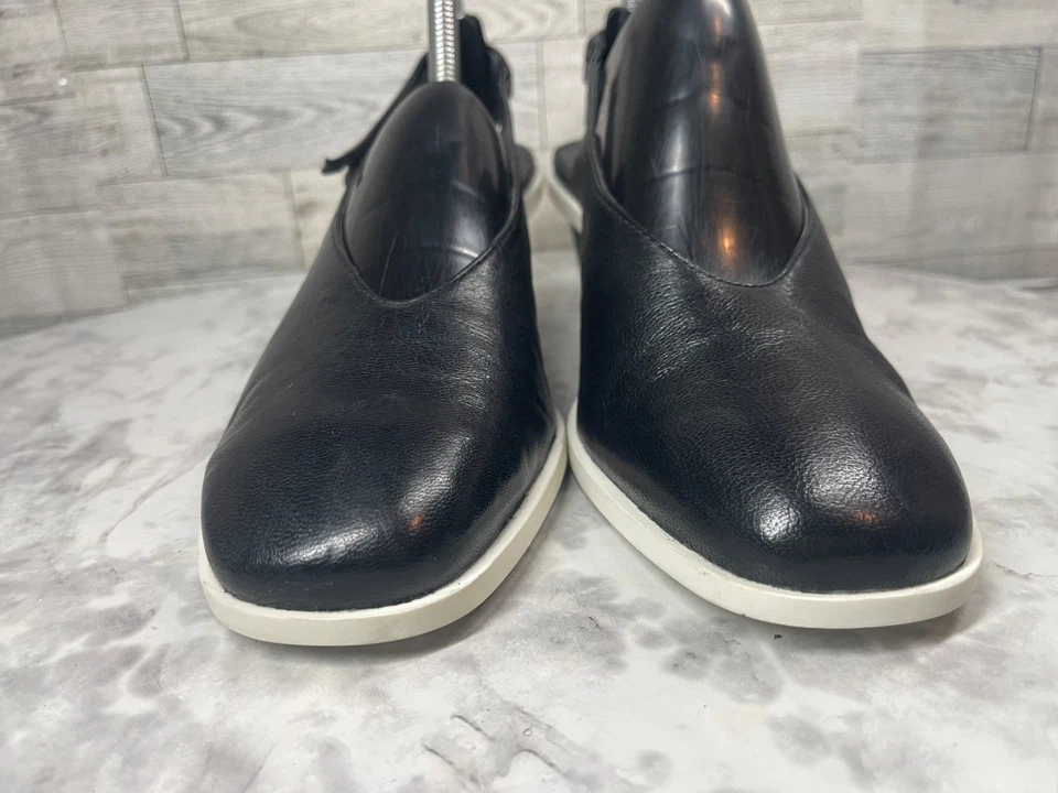 Zapatos de tacón Camper para mujer 9,5 M Brooke de cuero negro blanco con cordones Foto 4 de 4