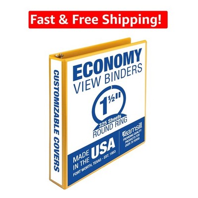 Customizable 1.5 Inch Binder - Lay Flat Design, 325 Sheets Capacity, Made in USA