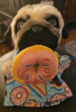 GUND Doug the Pug Plush Pug Dog with Donut Doughnut Stuffed Toy