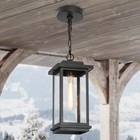 Outdoor Pendant Light Fixture, Black Farmhouse Outdoor Pendant Lights for Por...