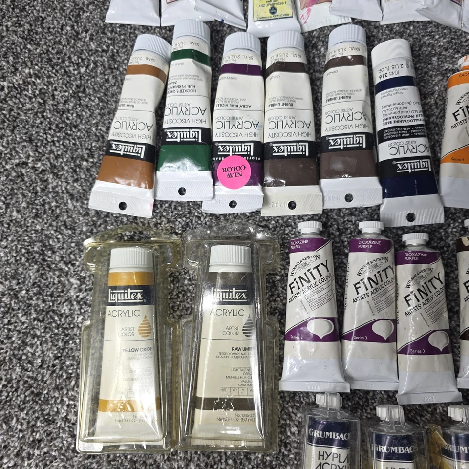 Artist Grade Modern Acrylic Paint Lot 45+ Tubes - Winsor Newton, Blick, Liquitex - Image 4 of 4