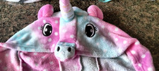 Girls Size 6-7 Rainbow Unicorn Hooded Bathrobe