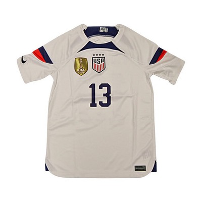 Alex Morgan Youth Nike White USA Soccer Jersey with 2019 FIFA