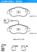 Ate BremsbeläGe Mit ZubehöR Vorne (13.0460-3846.2) FüR Ford Ka Fiat 500 Panda C