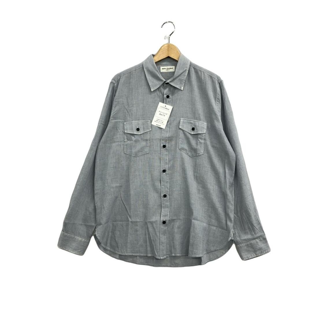 Saint Laurent camicia manica lunga a righe uomo M dettagli danneggiati ・Tuta: 87322c