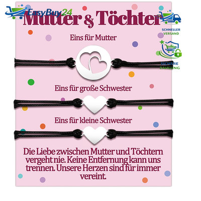 Armbänder Set für Mutter und Töchter Geschenkidee Schmuck für 2-4 Kinder