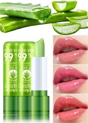 2 Stück Aloe Vera Lippenstift Farbwechsel Feuchtigkeitspflege langanhaltend