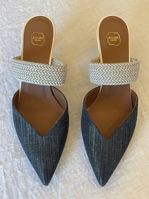 Malone Souliers Multicolor Raffia and Cord Maisie Mules Size 39.5