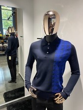 STEFANO RICCI Long Sleeve Polo Shirt Size 58 / 3XL 100 Authentic  New 