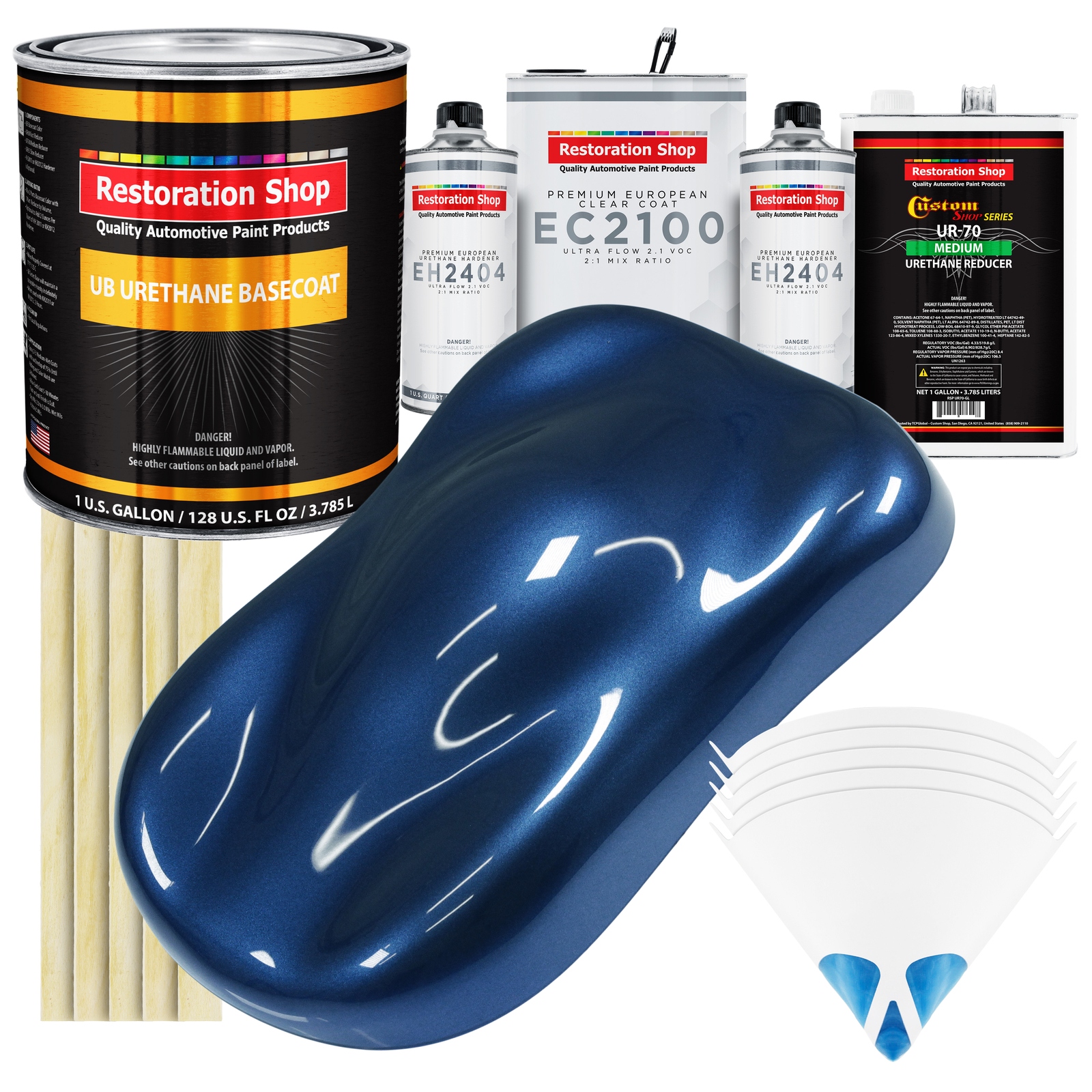 Sapphire Blue Metallic Urethane Basecoat Gallon Kit with European Clear Coat