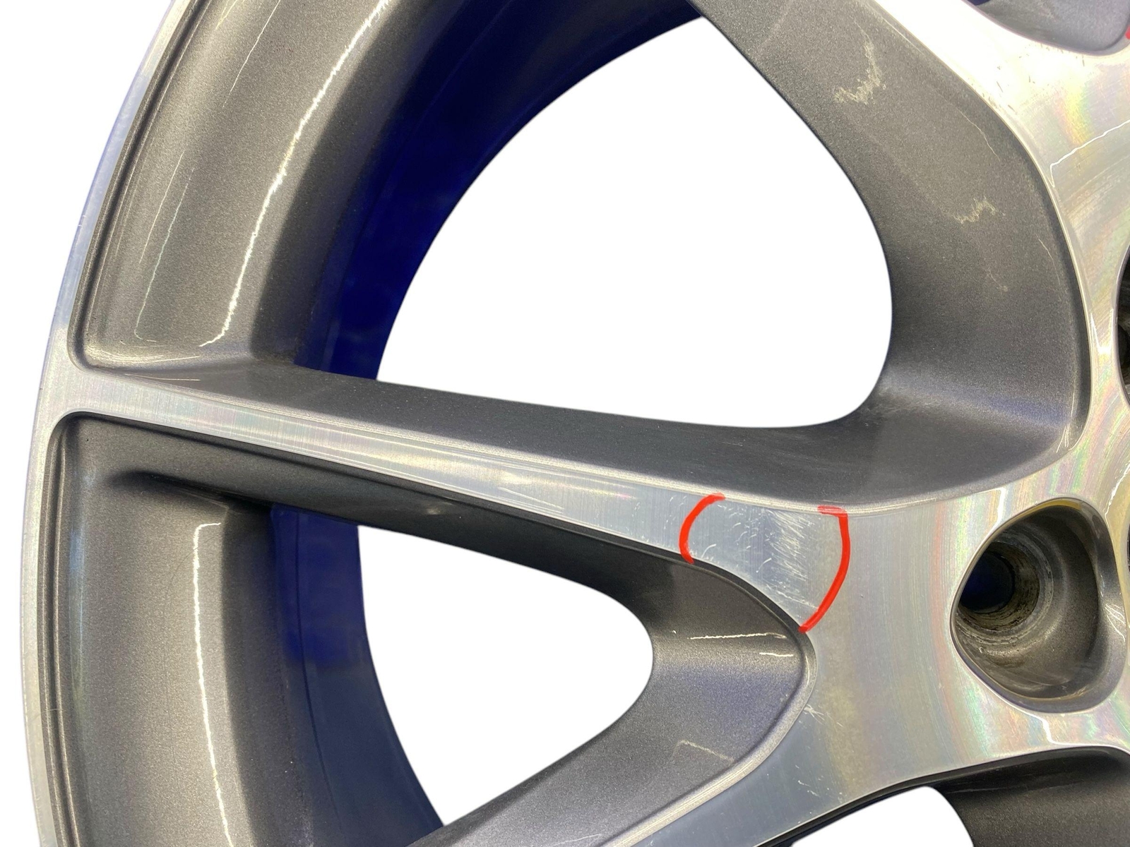 2008-2014 FERRARI CALIFORNIA 20X8 FIVE Y SPOKE WHEEL RIM SILVER *CURB RASH* OEM