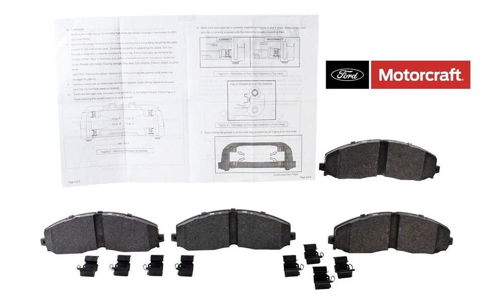 Brake Pad Set OEM MOTORCRAFT Front for Ford F250 F350 F450 F550 Super Duty 4WD - Image 3 of 4