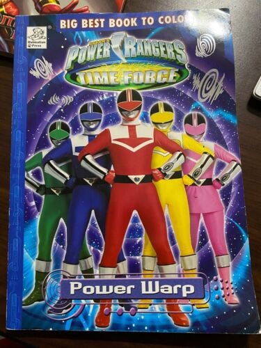 Vintage 2001 Saban Mighty Morphin Power Rangers Coloring Book Time Force Warp - Afbeelding 1 van 7