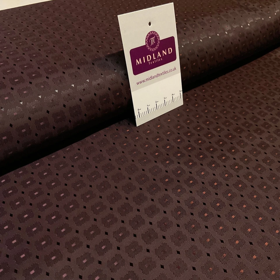 Piel Oscura Dobby Italiana Elegante Viscosa Acetato Forro Lujosa Tela M1866-1 Foto 4 de 4