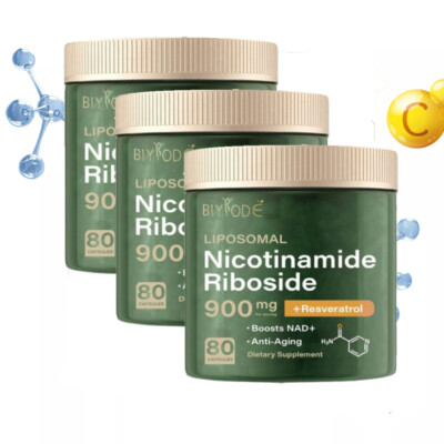 3Pack Nicotinamide Riboside+Resveratrol NAD+ Supplements 900mg Anti-Aging = 