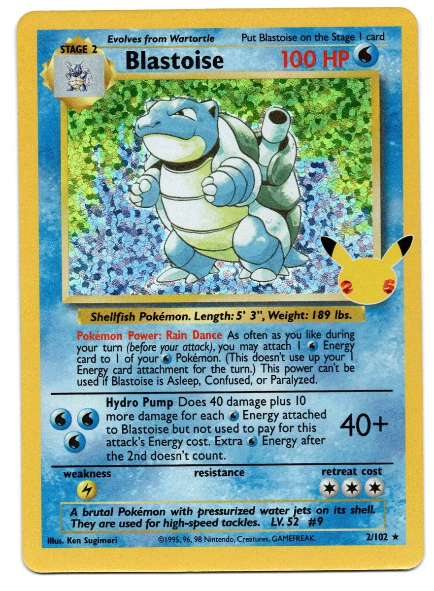 Blastoise Foil Celebrações Pokémon Carta Em Português 2/102, Magalu  Empresas