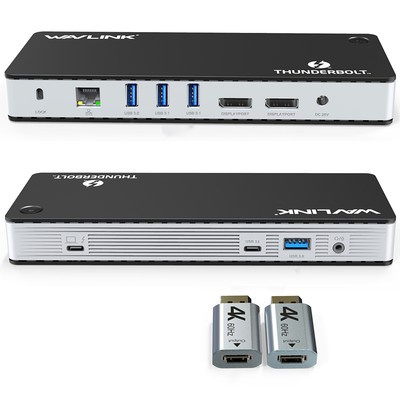11-In-1 Thunderbolt 3 USB 3.1 Dual 4K Display Docking Station 60W Host Charging