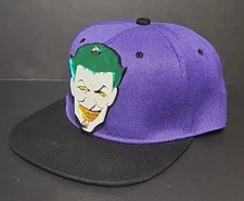 The Joker Plastic Emblem Purple Cap Hat Snapback Adjustable Mirae Headwear NWOT