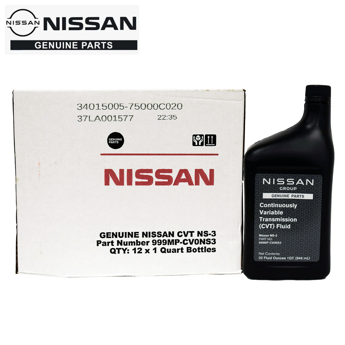 12 Qt. Genuine Nissan CVT Transmission Fluid NS3 - 999MP-CV0NS3