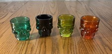 Cucina Skull Shot Glass Set 4 Bright Colors in Box 4-Count 2.4  Tall