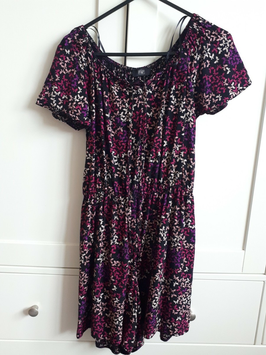 Florence and fred Size Butterfly Print Playsuit Pink Black