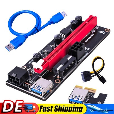 Ver009S PCI-e Riser Card PCI Express 1X to 16X Adapter USB 3.0 Data Cable DE
