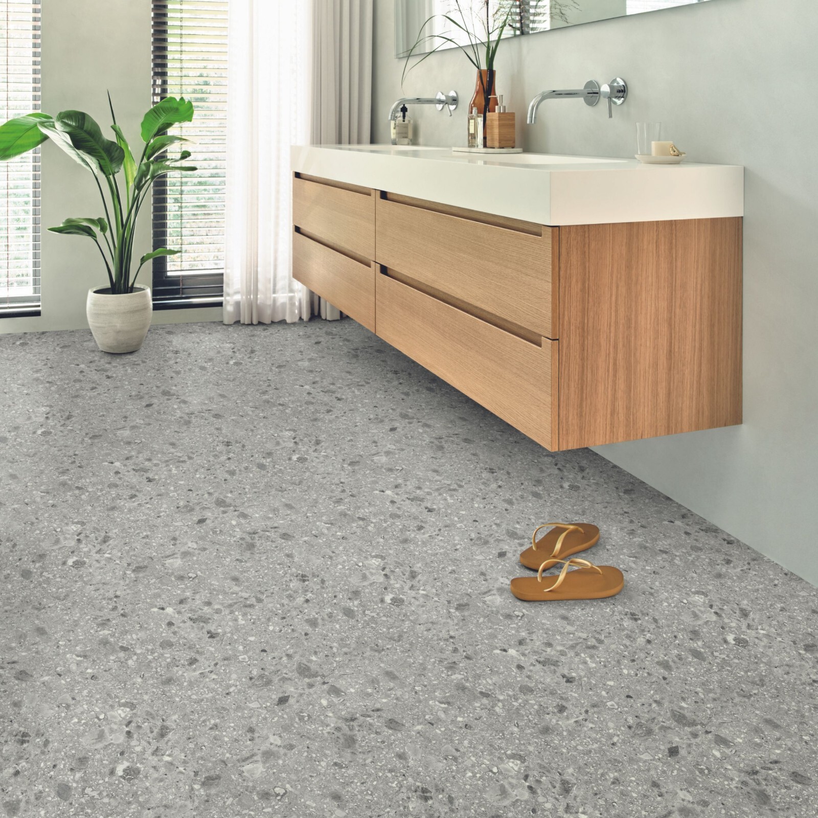 Terrazzo Cushioned Sheet Vinyl Flooring Granite Effect Kitchen ...