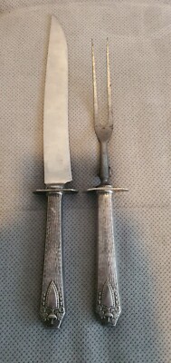  Tranchierbesteck Vorlege Besteck Gabel Messer versilbert, 1847 Rogers & Bros.