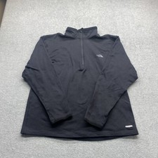 North Face Sweater Mens Medium 1/4 Zip Pullover Black Fleece Mid Layer Mock Neck