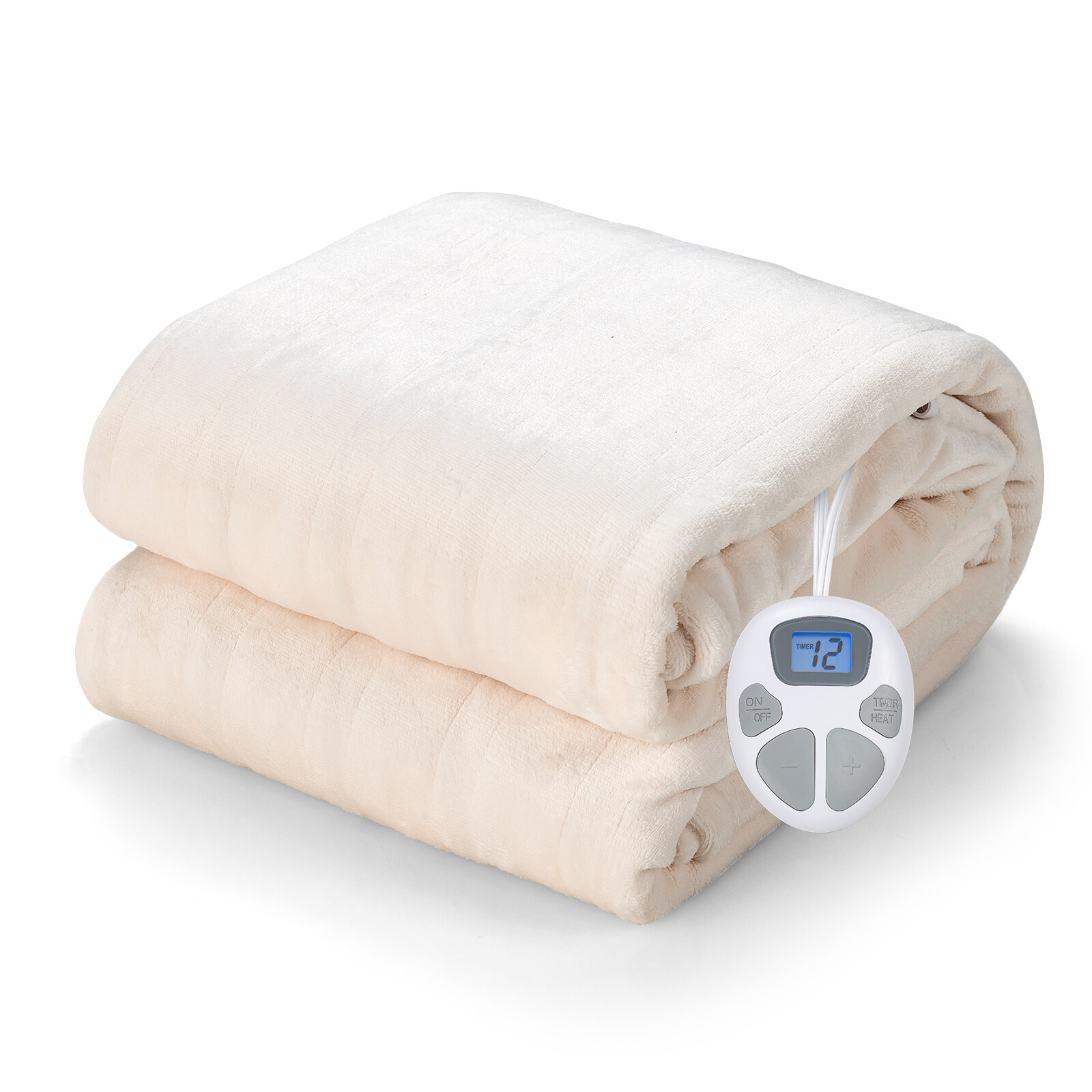 Costway 62u0026#034; x 84u0026#034; Flannel Heated Blanket Electric Throw w/10  Heating Levels | eBay