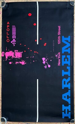 Harlem/New York 125th Street/Apollo Original 1968 Peter Teubner Poster 29.5x45''