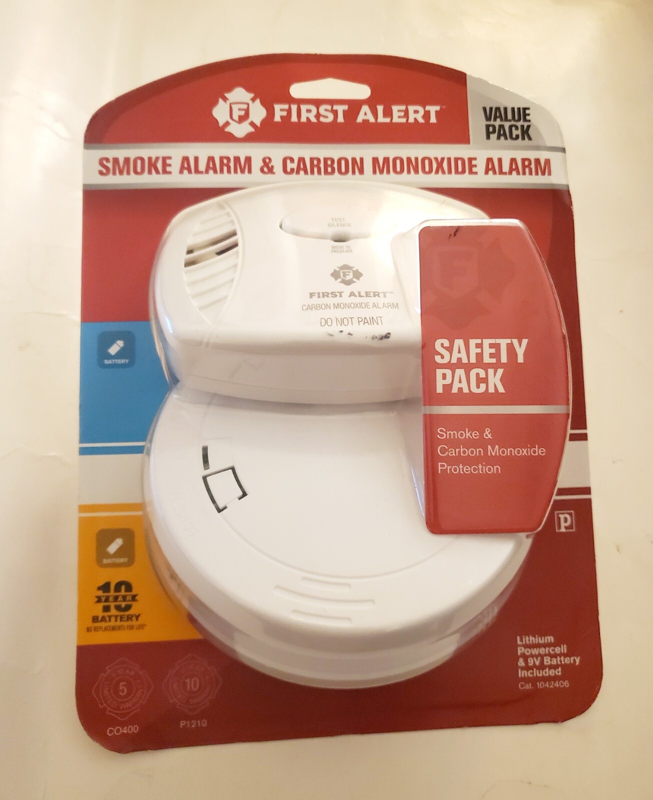 First Alert Battery Electrochemical Smoke Detector Carbon Monoxide