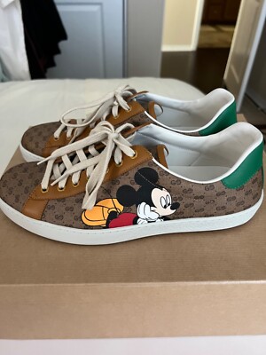 Gucci Ace Sneakers Disney Mickey Monogram Supreme Canvas GG RARE 9UK/43EU/9.5US