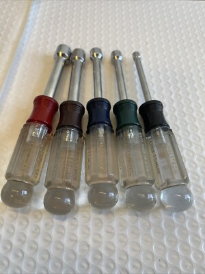 Vintage Craftsman Nut Driver Set of 5 SAE3/16 11/32”7/16” 3/8” 1/2” H ...