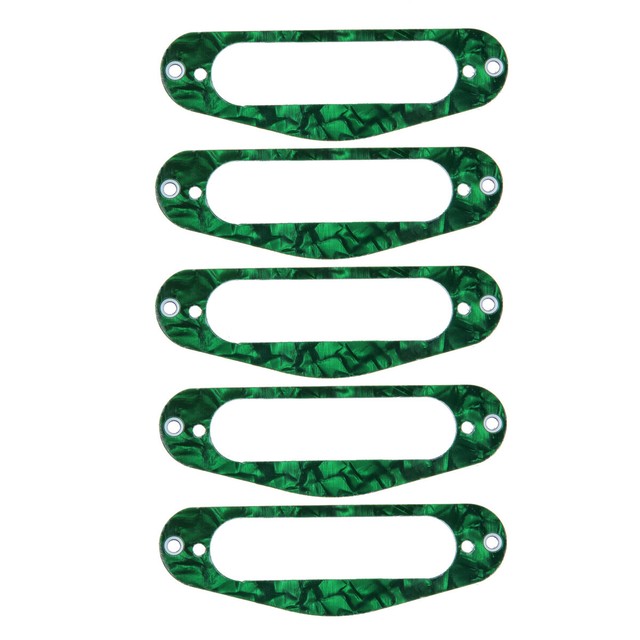 5 Pcs Guitar Single Coil Pickup Mounting Ring 3 Ply Green Pearl