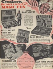 Strathmore uncorks a World of Magic Fun - Toy Magic Sets MAGAZINE AD 1949