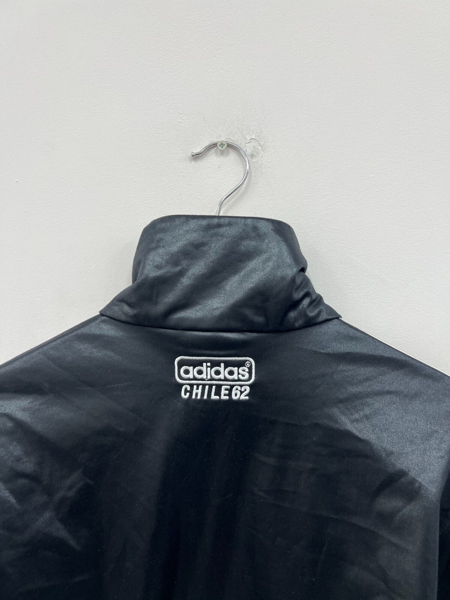Adidas Chile 62 Black Shiny Track Top Jacket Men Size S Adidas Chile 62 Black Shiny Track Top Jacket Men Size S