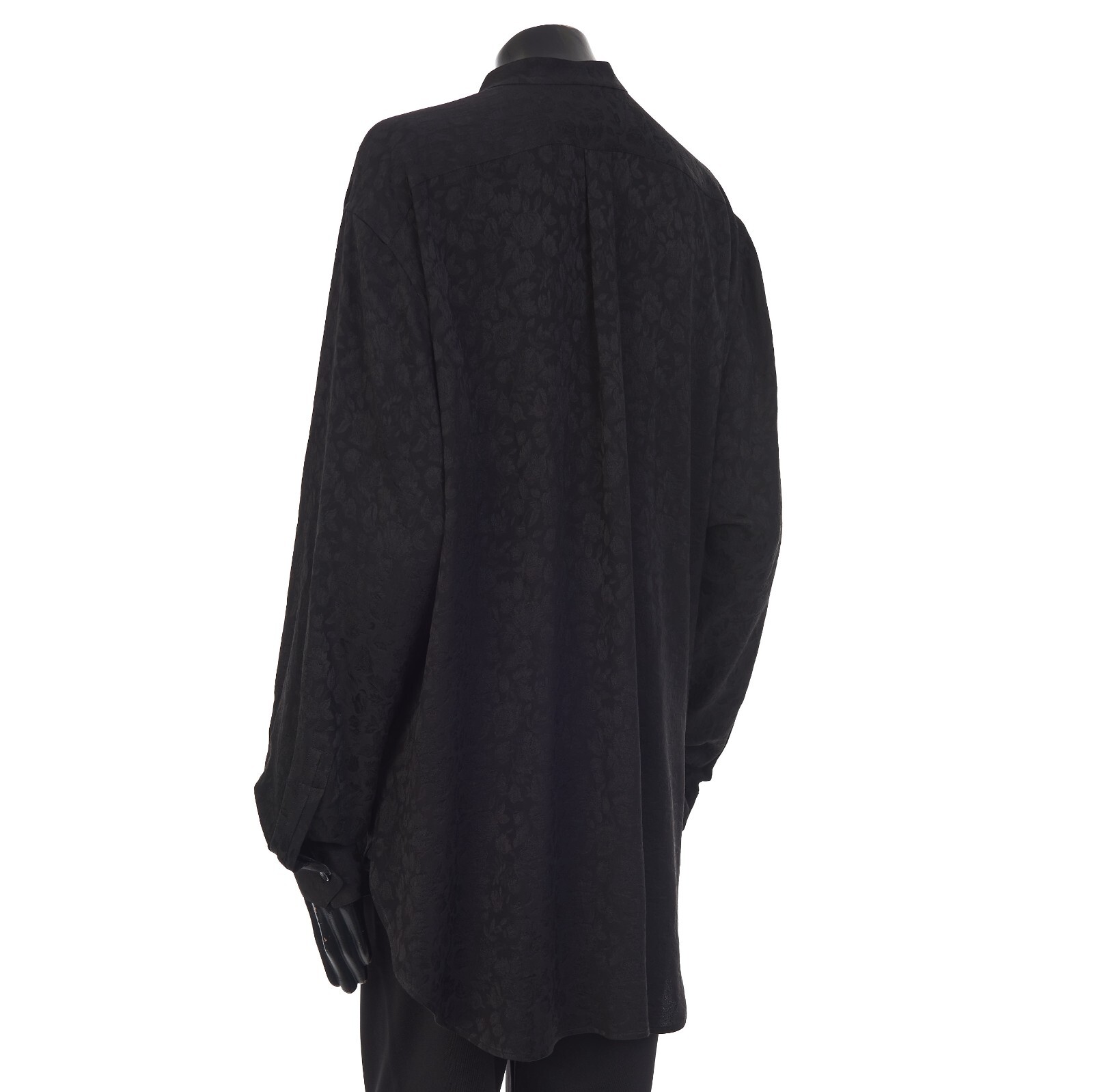 Camicia SAINT LAURENT 1455$ nera in seta con fiori
