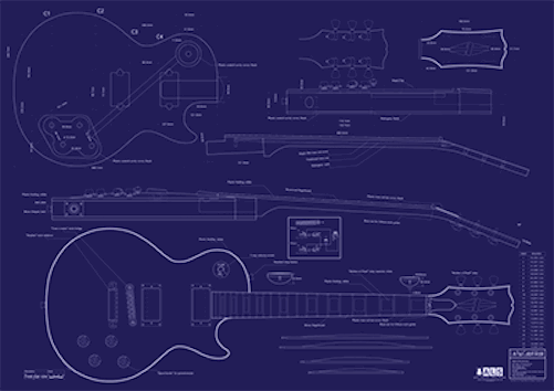 Gibson Les Paul® '59 Decorative Blauprint - A0 Größe Gibson Les Paul® '59 Decorative Blauprint - A0 Größe Größe Größe 096104