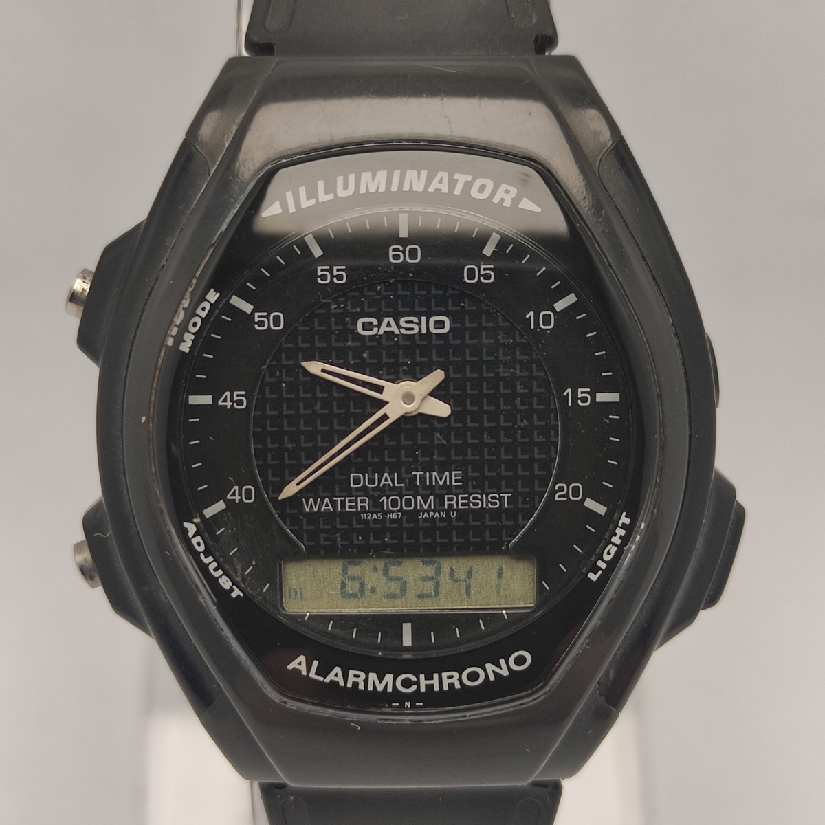 Casio Illuminator AQ-140W Dual Time Ana/Digi 1737 Quartz Vintage