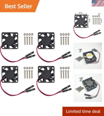 Long-Life 3.3V Quiet Fan for Raspberry Pi 5, 4, 3B+ - Low Noise Operation