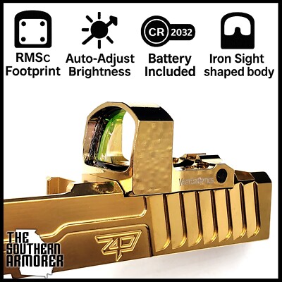 VECTOR OPTICS OPEN REFLEX RED DOT FOR RMSc RMS ROMEO ZERO DDP SLIDE CUT GOLD