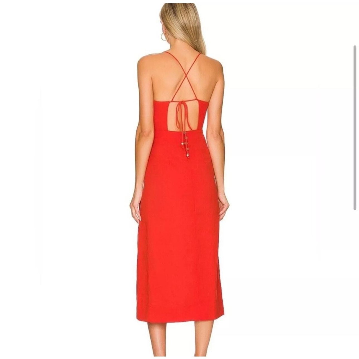 knee length dresses for ladies Freya Flutter Sleeve Smocked Midi Dress in Orange – Shop Hearts