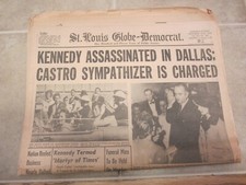 St Louis Globe Democrat Newspaper November 23 1963 Kennedy Assassinated Dallas