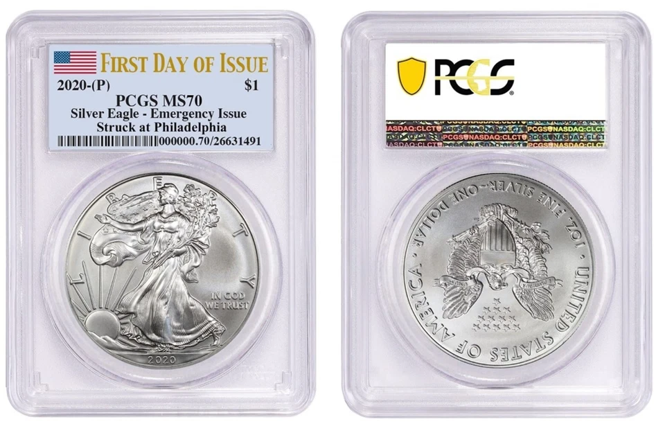 2020 (P) $1 American Silver Eagle PCGS MS70 Emergency Production FDOI Philadelph