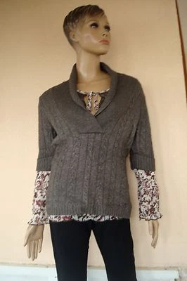 PULL MARRON DE MARQUE *ESPRIT * TRES DOUX 24 % LAINE 6 % CACHEMIRE T 42/44 NEUF - Photo 1/4
