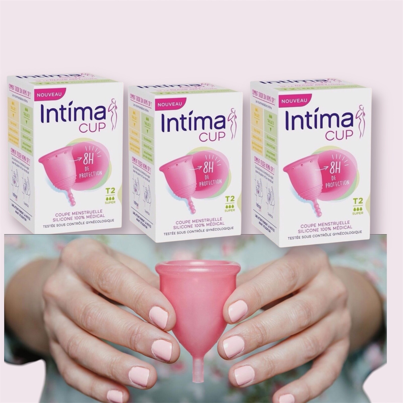 Coupe menstruelle Intima Cup rose taille 1 idéale pour le sport et les flux super