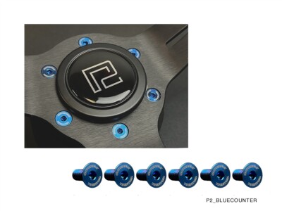 P2M Superfly Titanium Steering Wheel Counter Sunk Bolt Set - BLUE