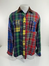POLO COUNTRY RALPH LAUREN Loop CORDUROY COLLAR Plaid L Flannel Vintage Shirt