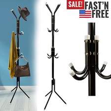 69INCH Iron Coat Rack Stand Free Standing 12 Hooks Hat Handbags Hanger Organizer
